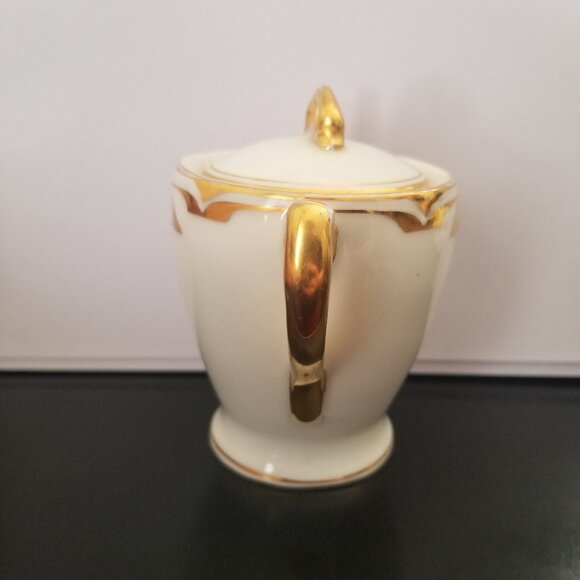 Antique C.S. Prussia Porcelain Jam Mustard Condiment Pot w/Spoon Lid Jar - Picture 4 of 12